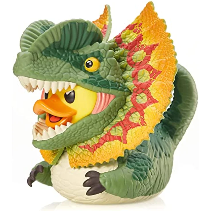 TUBBZ Box-Ausgabe Dilophosaurus, Sammler-Vinyl-Gummiente Figur, 9 cm groß, offizielles Jurassic World Rebirth Merchandise – Bild 1