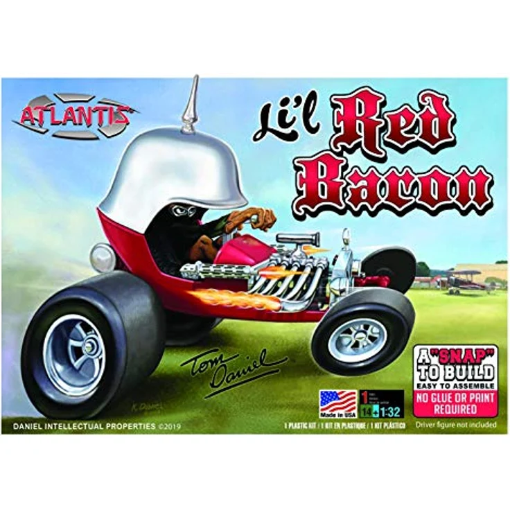 Atlantis 566650 1/32 Li'l Red Baron Tom Daniel, Snap Kit Modellbausatz, verschieden – Bild 1