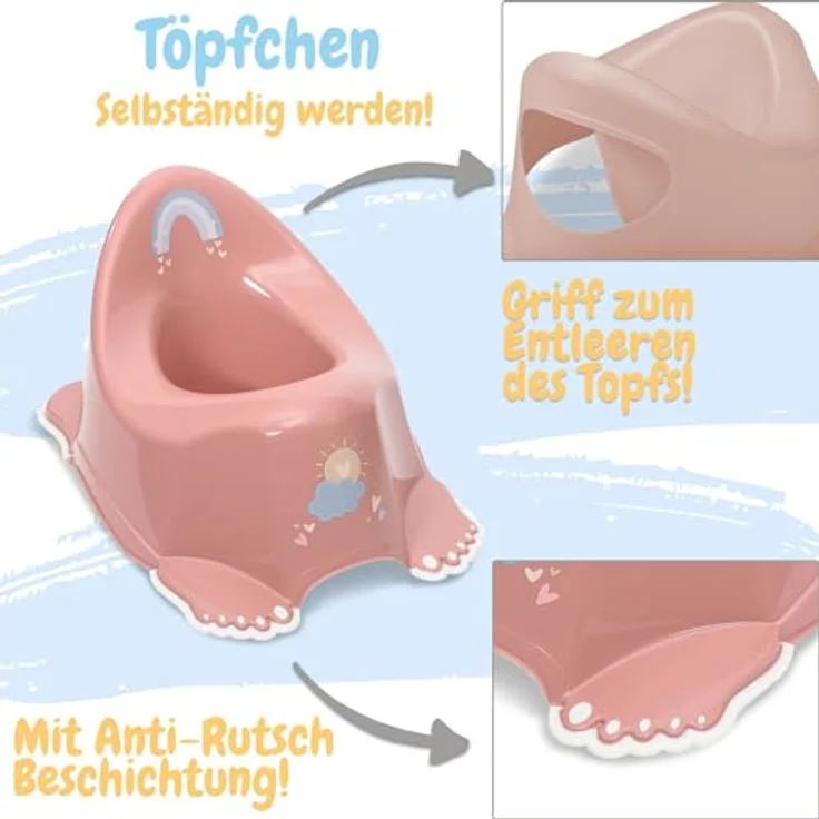 Babykajo 3 in 1 Baby Töpfchen Set, TÜV Rheinland geprüft - Töpfchen, Toilettensitz und Tritthocker aus BPA freiem Plastik mit Antirutschfüßchen, weiß – Bild 2