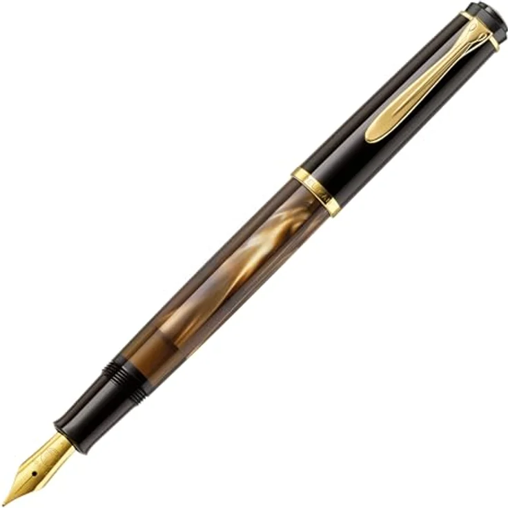 Pelikan Füllfederhalter Classic M200, vergoldete B-Feder, braun-marmoriert – Bild 2