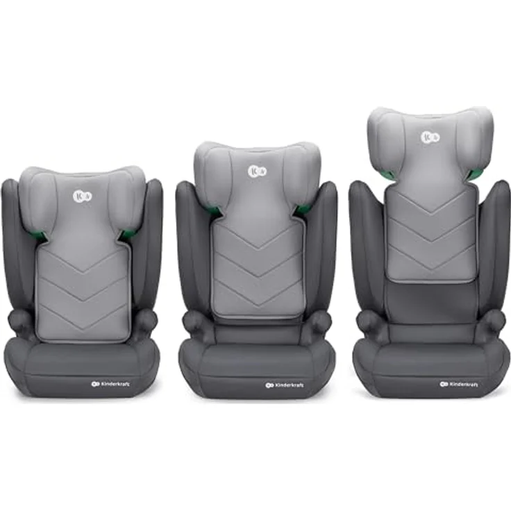 KinderKraft I-Spark, Kindersitz ECE R129/i-Size, 2-in-1 Sitzerhöhung, Höhenverstellbare Kopfstütze, Für Kinder 100-150 cm, Schwarz – Bild 4