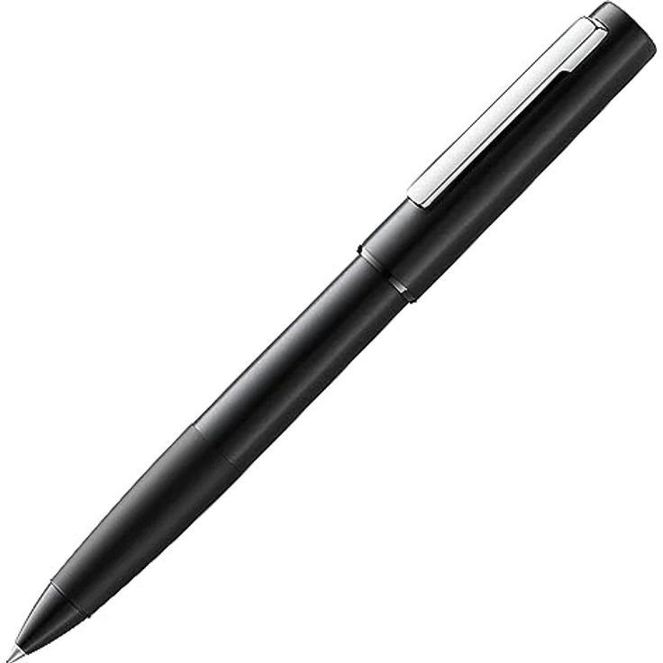 Lamy aion Tintenroller, 0,6 mm, schwarz, Gehäuse aus eloxiertem Aluminium, federnd gelagerter Edelstahlclip – Bild 1