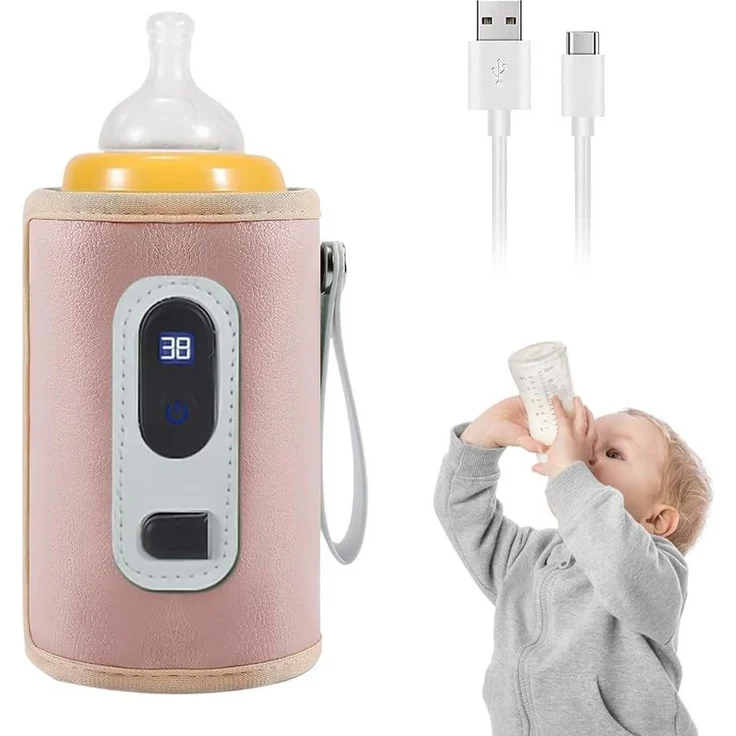 Minicloss Babyflaschenwärmer Tragbarer Isolierer, 5 Temperaturstufen mit LCD-Display, für Muttermilch & Babyflaschen, ideal für Reisen