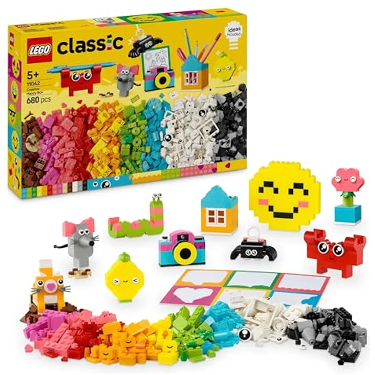 LEGO Classic Kreative Spaßbox, Bunte Bausteine für fantasievolle Rollenspiele, Bauset für Anfänger, Spielzeug für Mädchen und Jungen ab 5 Jahren, Modelle zum Umbauen 11042, von LEGO. – Bild 1