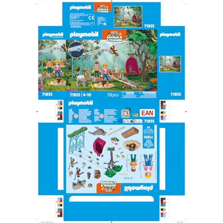 Playmobil Tiere & Freunde - Geburtstagsparty-Spaß, Spielset mit im Dunkeln leuchtender Girlande, Lagerfeuer-Szene und drehbarem Hängesessel – Bild 7