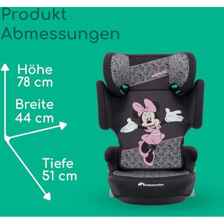 Bebeconfort Road Fix i-Size Kindersitz, Disney Authentic Minnie für Kinder 100-150 cm, sicher mit ISOFIX, nur 3,8 kg, verstellbare Kopfstütze – Bild 8