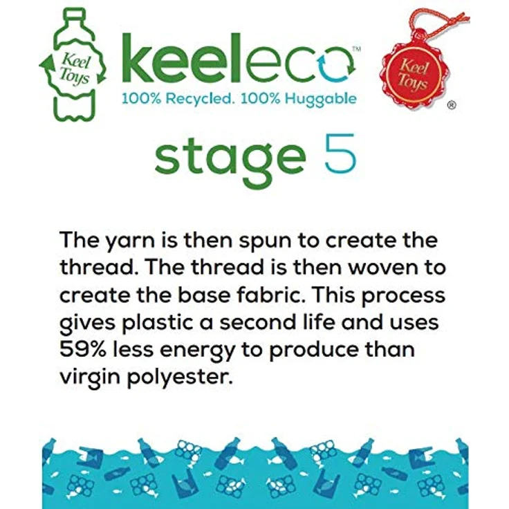 Keel Toys Keeleco Plüsch-Olifant, 18 cm, aus 100% recyceltem Polyester, mit Baumwollaugen und FSC-Hängeetikett – Bild 7