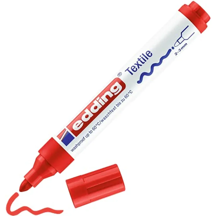 Textilstift für Textiletiketten rot Markierstift