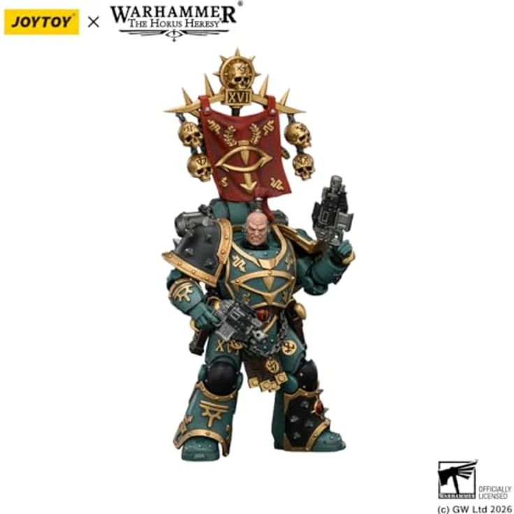 JOYTOY Warhammer The Horus Heresy Actionfigur Sons of Horus Vheren Ashurhaddon, 13 cm, detailreich und voll beweglich mit Axe Serpentis – Bild 5