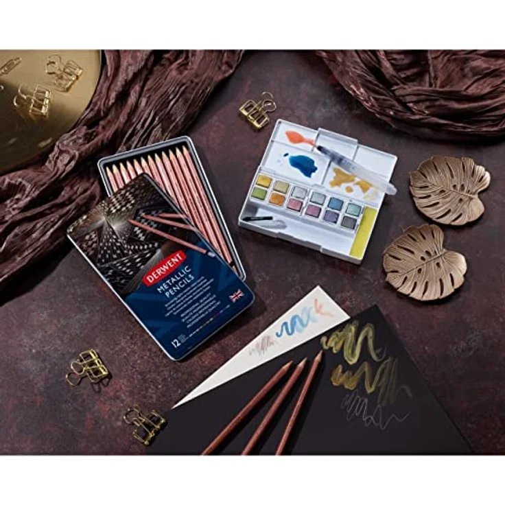 Derwent Metallic Buntstifte, Zeichnen & Schreiben, 12er-Set, Professionelle Qualität, 2305599 – Bild 4