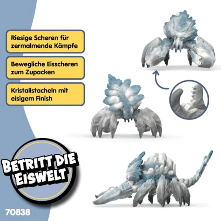 Schleich Ice Crab, Spielfigur mit kristallbedecktem Panzer und kraftvollen Scheren, Eldrador Creatures – Bild 3