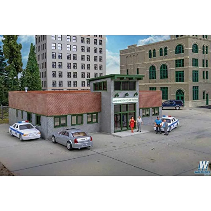 Cornerstone Walthers 933-4201 Moderne Polizeiwache, Mehrfarbig, Plastikmodellbausatz / Zubehör, Spurweite H0