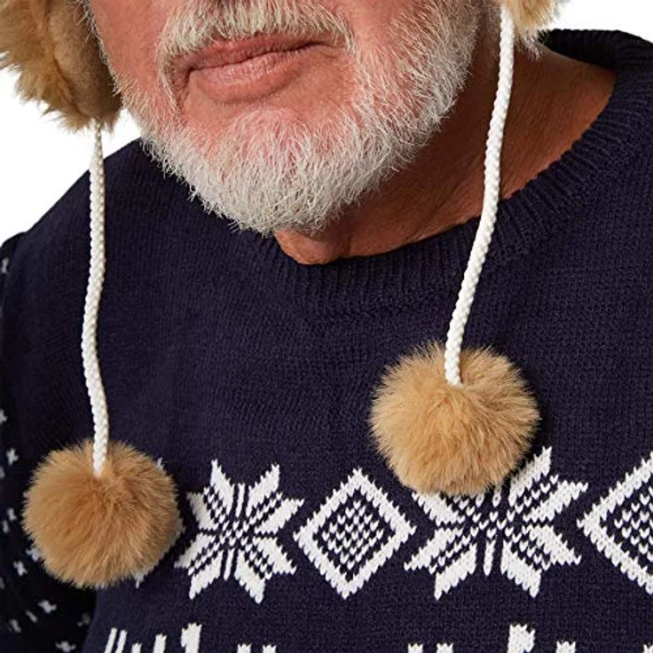 dressforfun 303998 Unisex kuschelige Weihnachtsmütze in Felloptik, mit Rentier Geweih und Ohren, braun – Bild 5