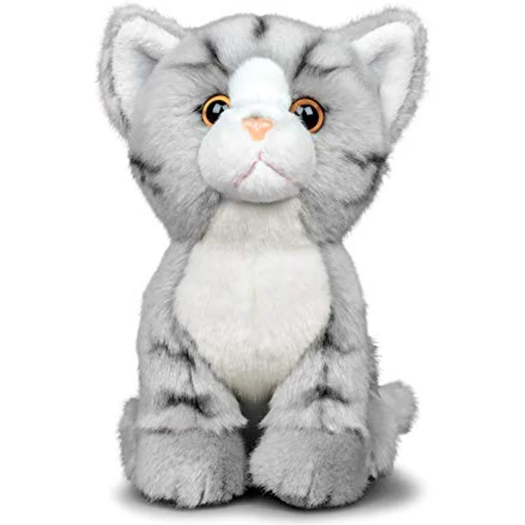 Animigos Plüschtier Katze grau tabby, Stofftier im realistischen Design, kuschelig weich, ca. 19 cm groß – Bild 3