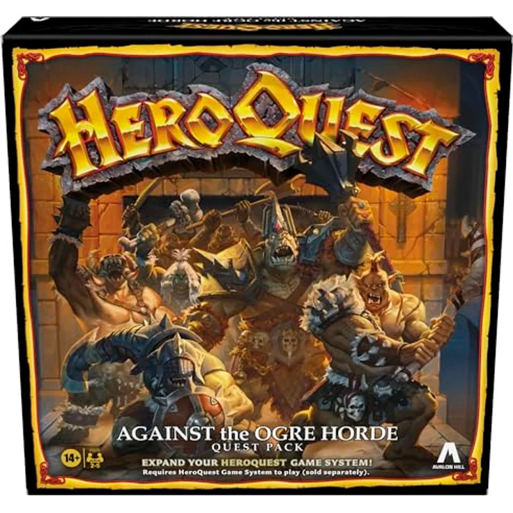 Avalon Hill HeroQuest Die Horde der Oger Abenteuerpack, Erweiterung mit 28 Miniaturen und 10 Herausforderungen für Rollenspiel, englische Fassung – Bild 1