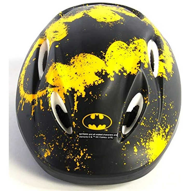Volare albri Unisex Kinder Batman Helm Schwarz und Gelb, Taglia 51-56 cm, leicht und belüftet, verstellbar mit Schnappverschluss – Bild 3