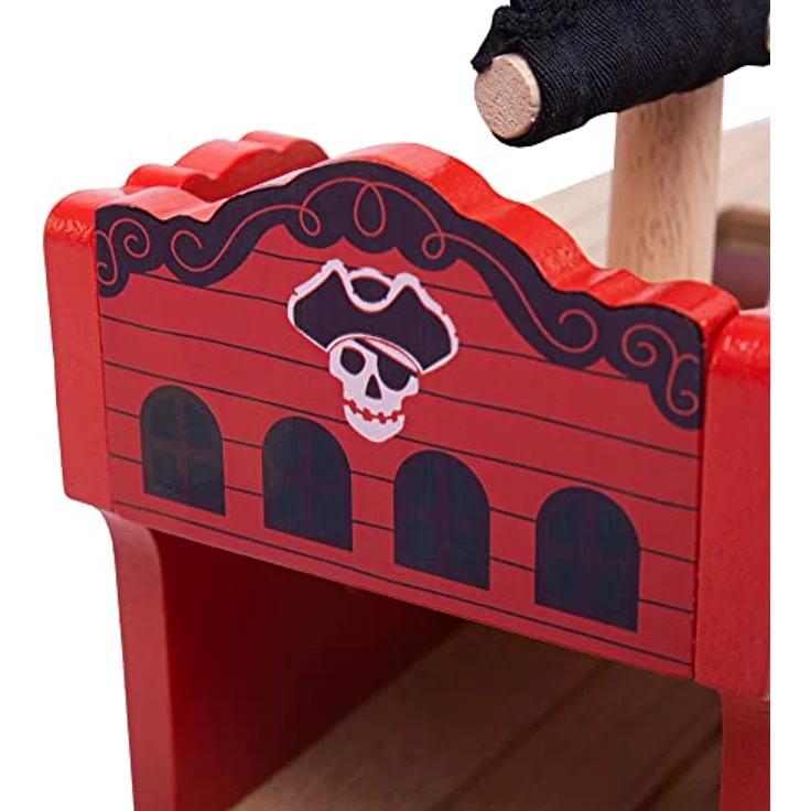 Bigjigs Rail Piratenschiff, Modellbau Zubehör für Kinder ab 3 Jahren, 225mm Länge, nachhaltig hergestellt – Bild 4