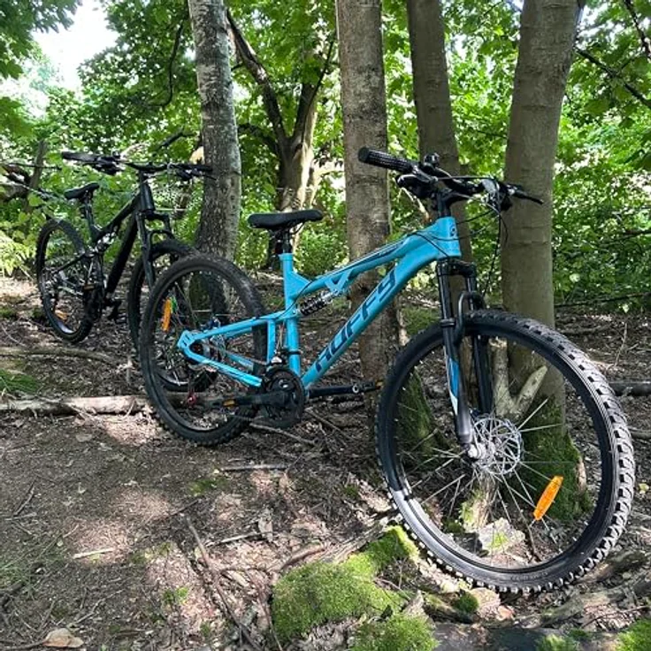 Huffy Marker, vollgefedertes 21-Gang-Mountainbike mit 26 Zoll Laufrädern und mechanischen Scheibenbremsen für Jugendliche und Erwachsene, Medium Stahlrahmen – Bild 6