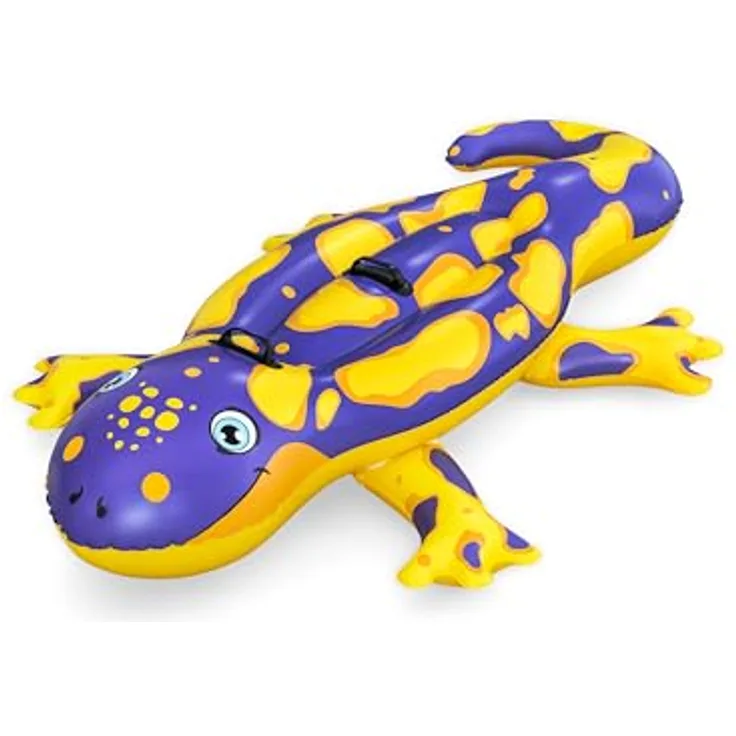 Bestway Splashing Salamander, Schwimmtier für Kinder ab 3 Jahren, 191 cm x 119 cm, mit robusten Haltegriffen und Reparaturflicken