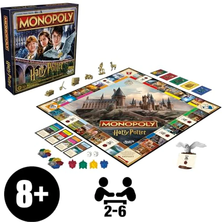 Hasbro Monopoly Harry Potter, Brettspiel mit goldenen Spielsteinen und Hogwarts-Thema – Bild 2