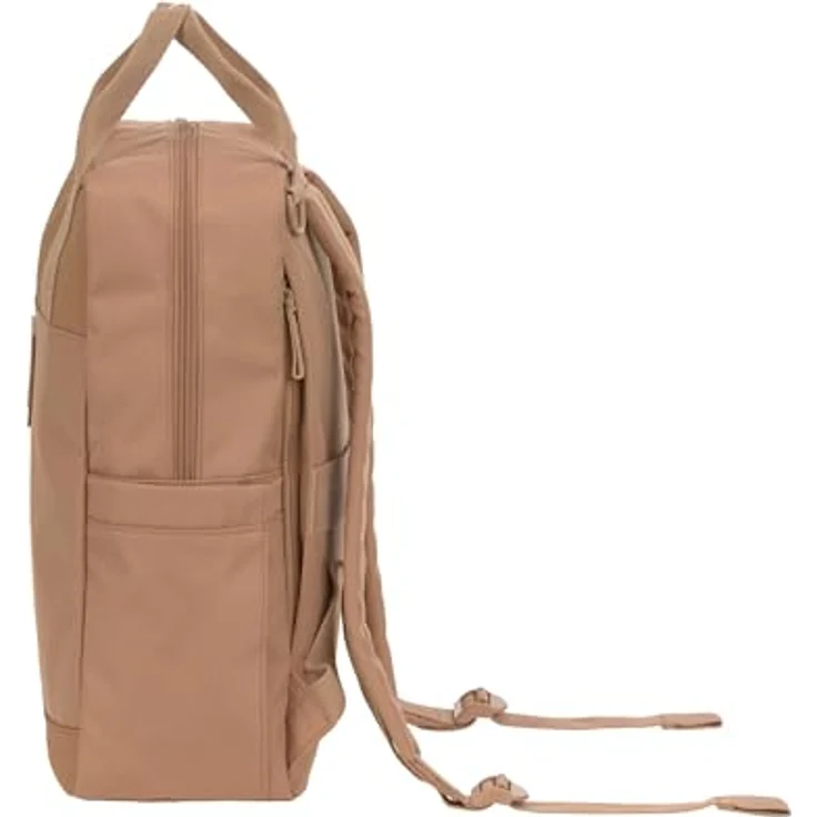 LÄSSIG Vividal Backpack, Baby Wickelrucksack mit Wickelunterlage, Kinderwagenbefestigung, Flaschenhalter, nachhaltig produziert, almond – Bild 4