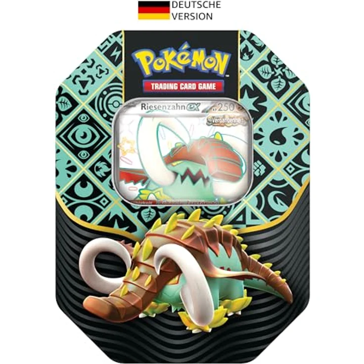 Pokémon-Sammelkartenspiel: Tin-Box Karmesin & Purpur – Paldeas Schicksale – Riesenzahn-ex (1 holografische Promokarte & 4 Boosterpacks) – Bild 1