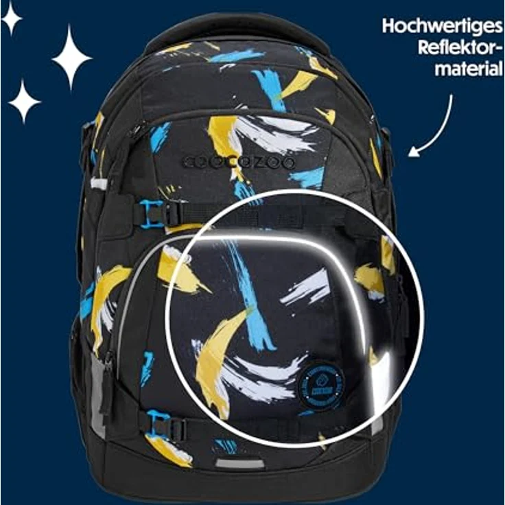 coocazoo Schulrucksack Mate, wasserdichtes Polyester, höhenverstellbare Schulterträger, geeignet für Körpergröße 135-180 cm, mit Air-Mesh Rückenpolsterung, schwarz – Bild 6
