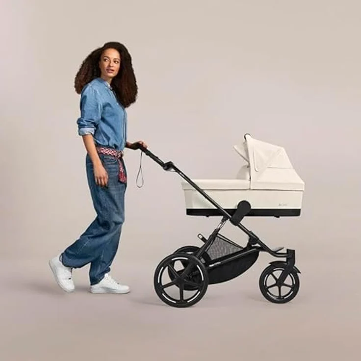Cybex Gold COT S Kinderwagenaufsatz, Ab Geburt bis ca. 6 Monate, für Cybex AVI Spin und Eezy S Twist +2, Almond Beige, mit XXL-Sonnenverdeck – Bild 2