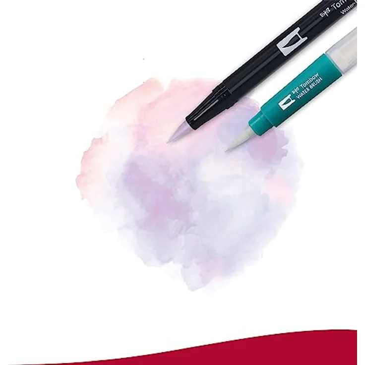 TOMBOW Filzstift Aquarellierbarer 12er-Set, Primärfarben, flexible Pinselspitze – Bild 4
