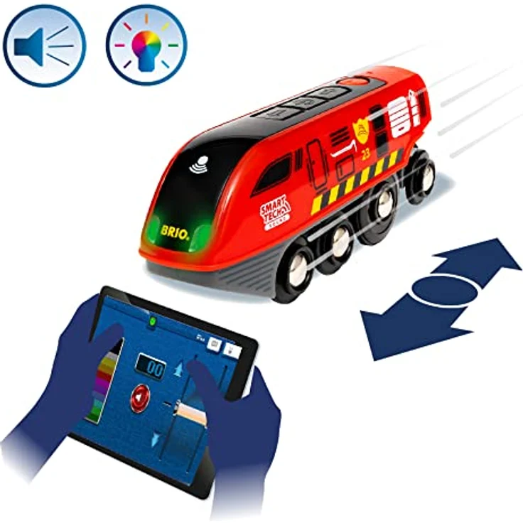 Brio Smart Tech Sound Feuerwehreinsatz-Rettung, interaktive Holzeisenbahn mit Aktionssymbolen und App-Funktion – Bild 6
