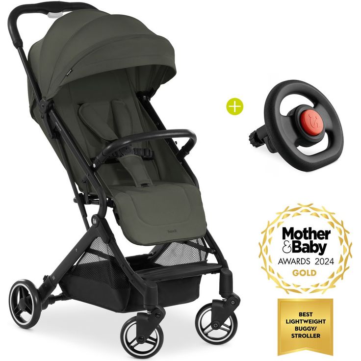 Hauck Reisebuggy Travel N Care, leichter Sportwagen mit Buggy-Lenkrad, Dark Olive, inkl. Gratis Mobilitätsgarantie