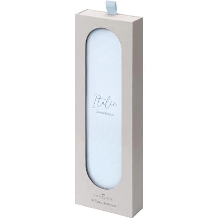 Faber-Castell Drehkugelschreiber Ambition Italic Ice Blue, dokumentenecht, 0,5 mm Strichstärke, Edelharz-Schaftherstellung, rund, silberner Clip – Bild 3