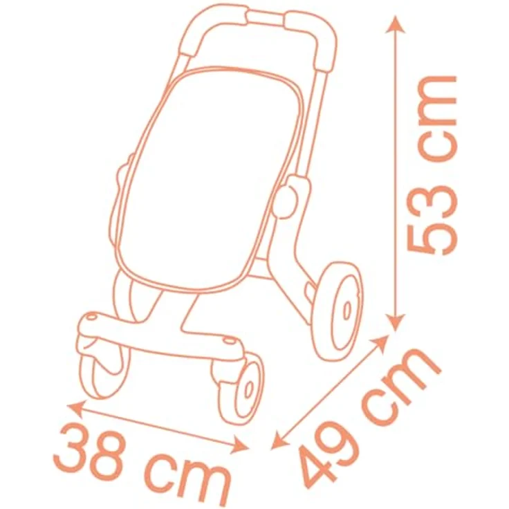 Smoby Puppenbuggy Baby Nurse Pop, leichter Kunststoffrahmen mit schwenkbaren Vorderrädern, für Puppen bis 42 cm, Made in Europe – Bild 6