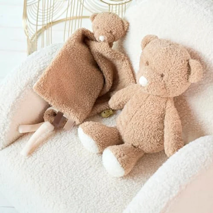 Nattou Kuscheltier Bär Teddy, Polyester, ab Geburt, ca. 30 cm, Hellbraun – Bild 3