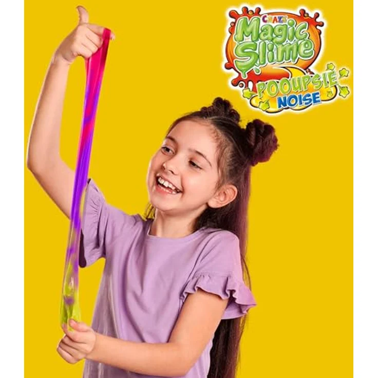 CRAze Magic Slime POOUPSIE Noise, Dickflüssiger Pups Schleim für Kinder, 100 g mit Furzgeräuschen, Rückstandsfrei in 3 zufälligen Farben, 5.5 x 5.5 x 7.8 cm – Bild 5