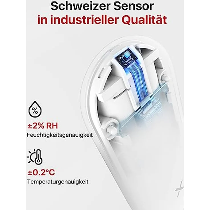X-Sense SBS50 WLAN Hygrometer Thermometer, Innen mit 3 Sensoren, 500m Reichweite, Temperatur- und Luftfeuchtigkeitsüberwachung per App, kompatibel mit Alexa, kostenfreier Datenexport – Bild 3