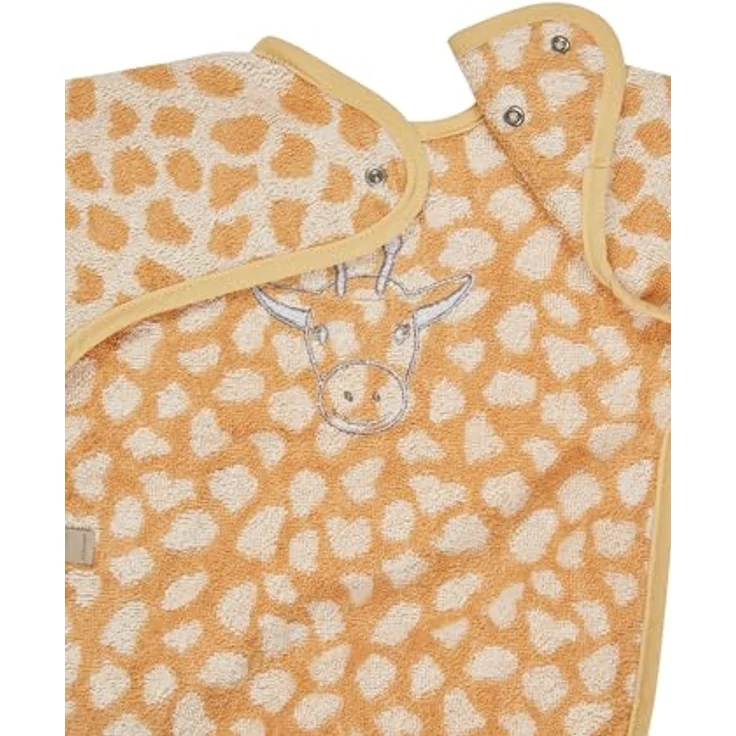 Sterntaler Ärmellätzchen Giraffe Kaya – Saugfähige Baumwolle, niedliches Giraffen-Jacquard, praktischer Druckknopfverschluss, sandfarben – Bild 4
