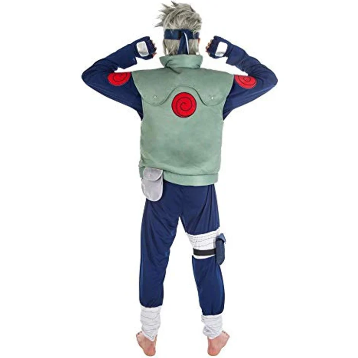 Chaks Generique Naruto Kakashi-Kostüm für Herren Lizenz-Verkleidung grün-blau - Blau, 100% Polyester, Handwäsche – Bild 5