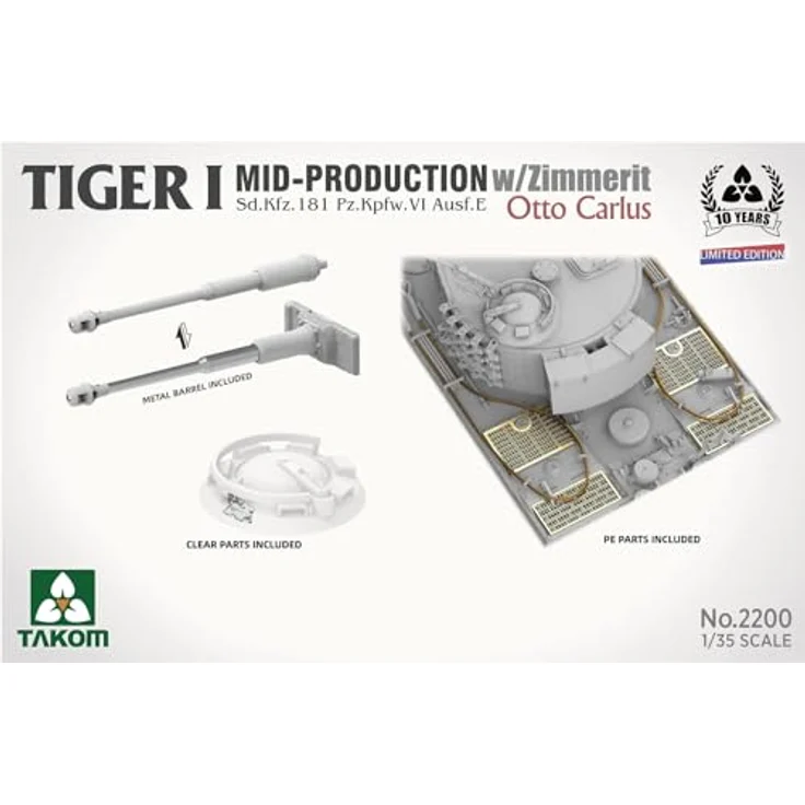 Takom Tiger I Mid-Production w/Zimmerit Sd.Kfz.181, Modellfahrzeug Otto Carius (limitierte Auflage) – Bild 5