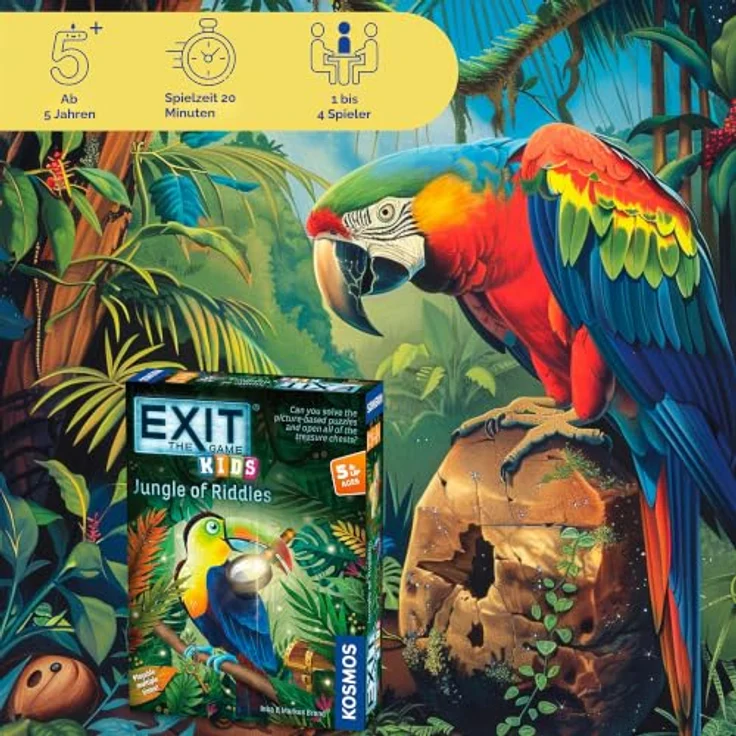 Thames & Kosmos EXIT: The Game - Kids - Jungle of Riddles | Kartenspiel mit 36 Rätselkarten für 1-4 Spieler, ab 5 Jahren – Bild 2