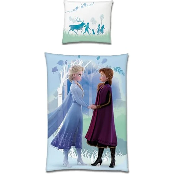 BERONAGE Frozen Die Eiskönigin Kinder-Bettwäsche Believe 135 x 200 + 80 x 80 cm 100% Baumwolle Biber-Flanell-Qualität Disney Anna ELSA Olaf Sven Kristoff Schneemann Deutsche Größe – Bild 3