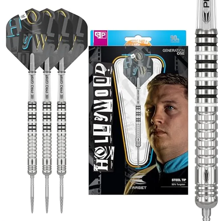 Target Darts Chris Dobey G1, Dart Set mit 90% Wolfram Barrels, Swiss Point System und Pro Grip Shafts, 22G