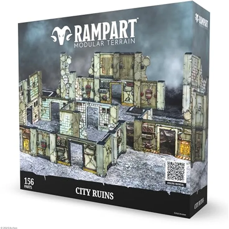 Archon Studio City Ruins, Tischgröße Schlachtfeld für Miniaturen, unlackiert, Push and Fit Montage, magnetfreundlich