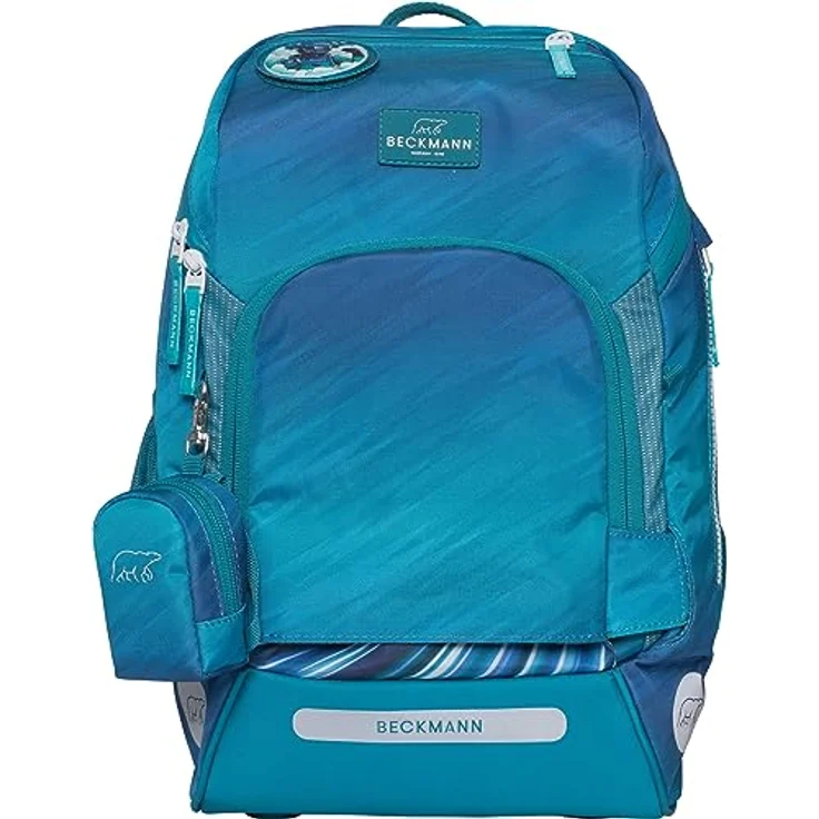 Beckmann Active Air FLX Space Mission, Schulrucksack-Set in Blau mit Sportrucksack, Federmappe, Schlamperetui, Regenhülle und Buttons, ergonomisch – Bild 3