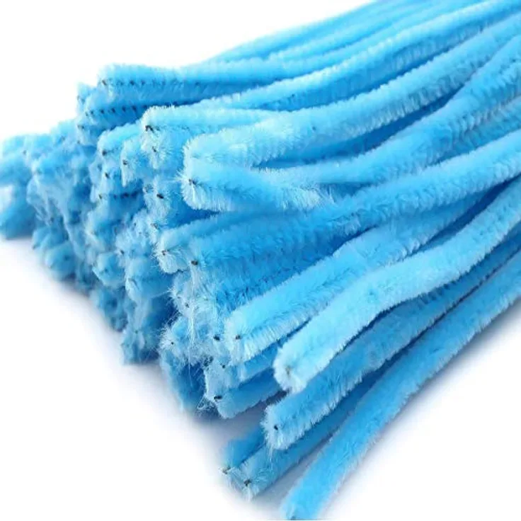 Chenilledraht in hellblau 8mm - 50cm - 10Stück. Pfeifenputzer