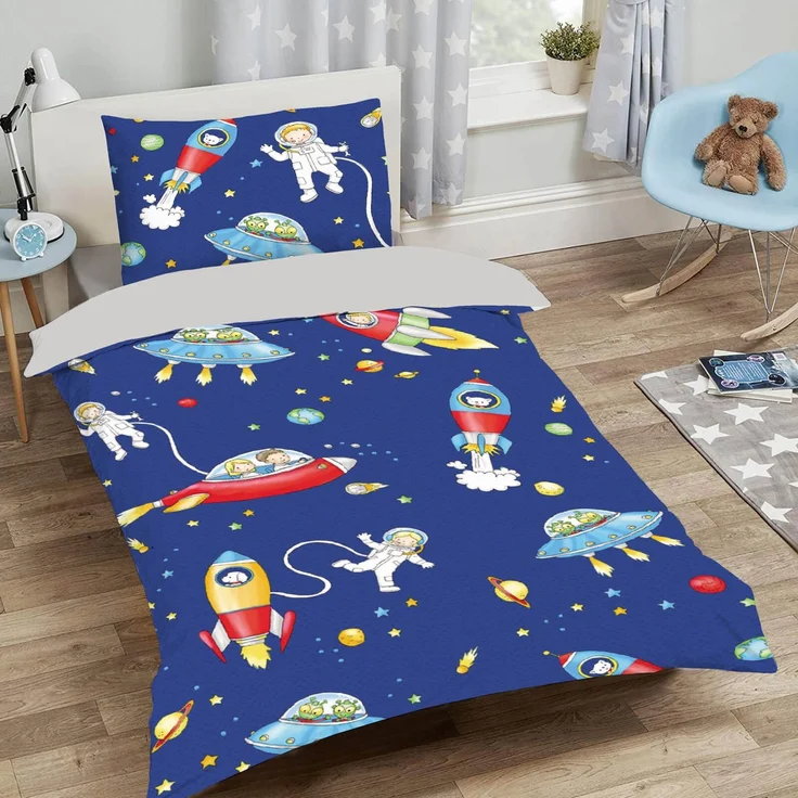 Weltraumfreunde Bettwäsche Digitaldruck ESPiCO Sleep and Dream 135 x 200 + 80 x 80 cm – Bild 4