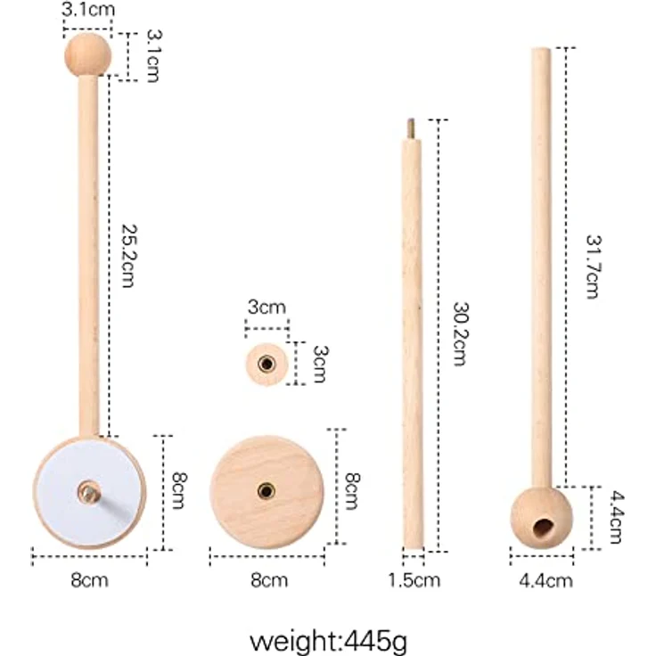 Promise Babe Holz Baby Mobile Halterung für Babybett, Drehbarer Halter für Spieluhr und Windspiele, sicher und handgefertigt, Braun – Bild 5