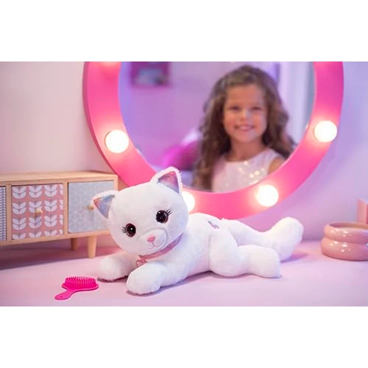 GIPSY Cuty Bella Fashionista Interaktive Plüschkatze - Leuchtet im Rhythmus schöner Melodien - 30 cm - Weiß Rosa – Bild 4