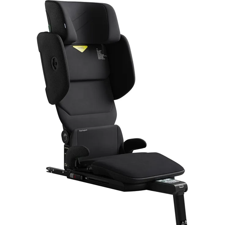 Axkid Up Kindersitz Storm Black, 15–36 kg, höhenverstellbar, QuickFold™, ISOFIX oder Gurt, 3 Sitze nebeneinander installierbar