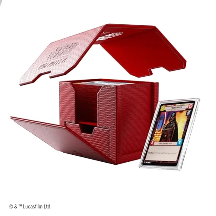 Gamegenic Star Wars: Unlimited Deck Pod (Red), Aufbewahrungsbox für bis zu 60 doppelt gesleevte Karten mit Slide Card Case und zusätzlichem Schubfach – Bild 4
